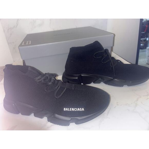 Balenciaga Black Knit Sneakers - Picture 1 of 4